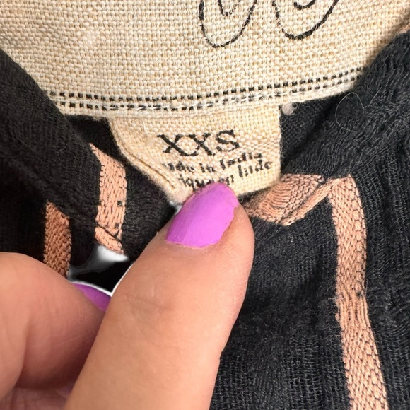 Ace & Jig Black Striped cotton maxi Dress boho festival hippie cottagecore - Picture 5 of 10